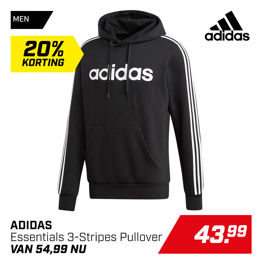 adidas Essentials 3-Stripes Pullover Hoodie