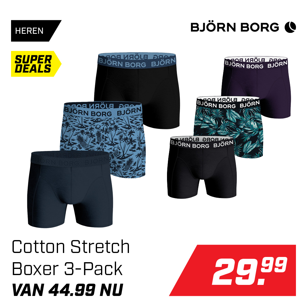 Shop Bjorn Borg Cotton Stretch Boxer 3-Pack