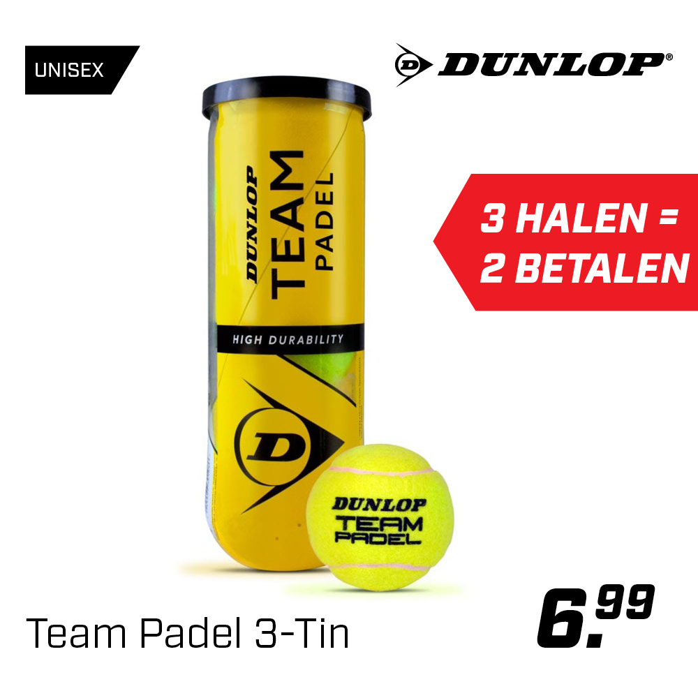 Shop Dunlop Team Padel 3-Tin