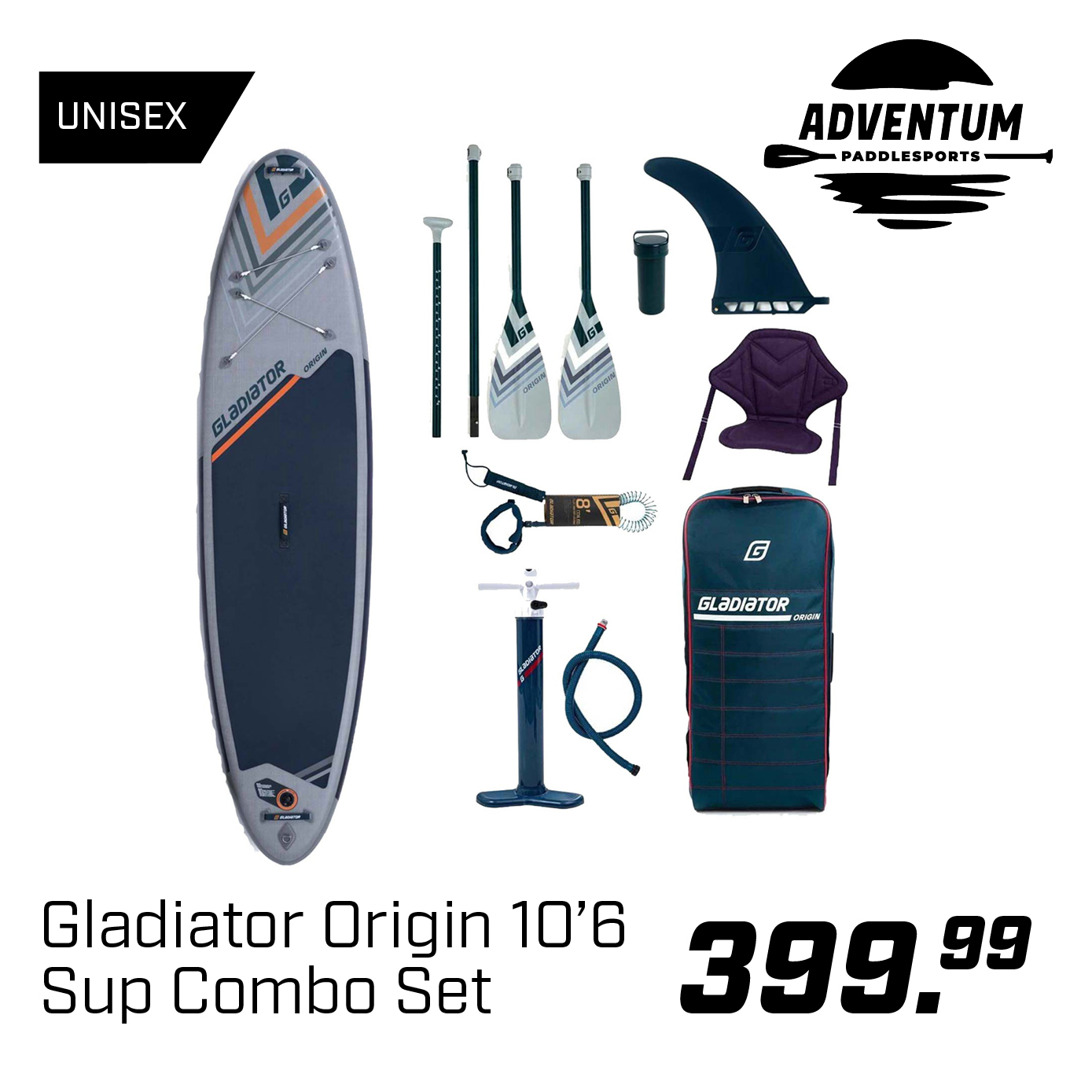 Shop Adventum Gladiator Origin 10'6 Sup Combo Set