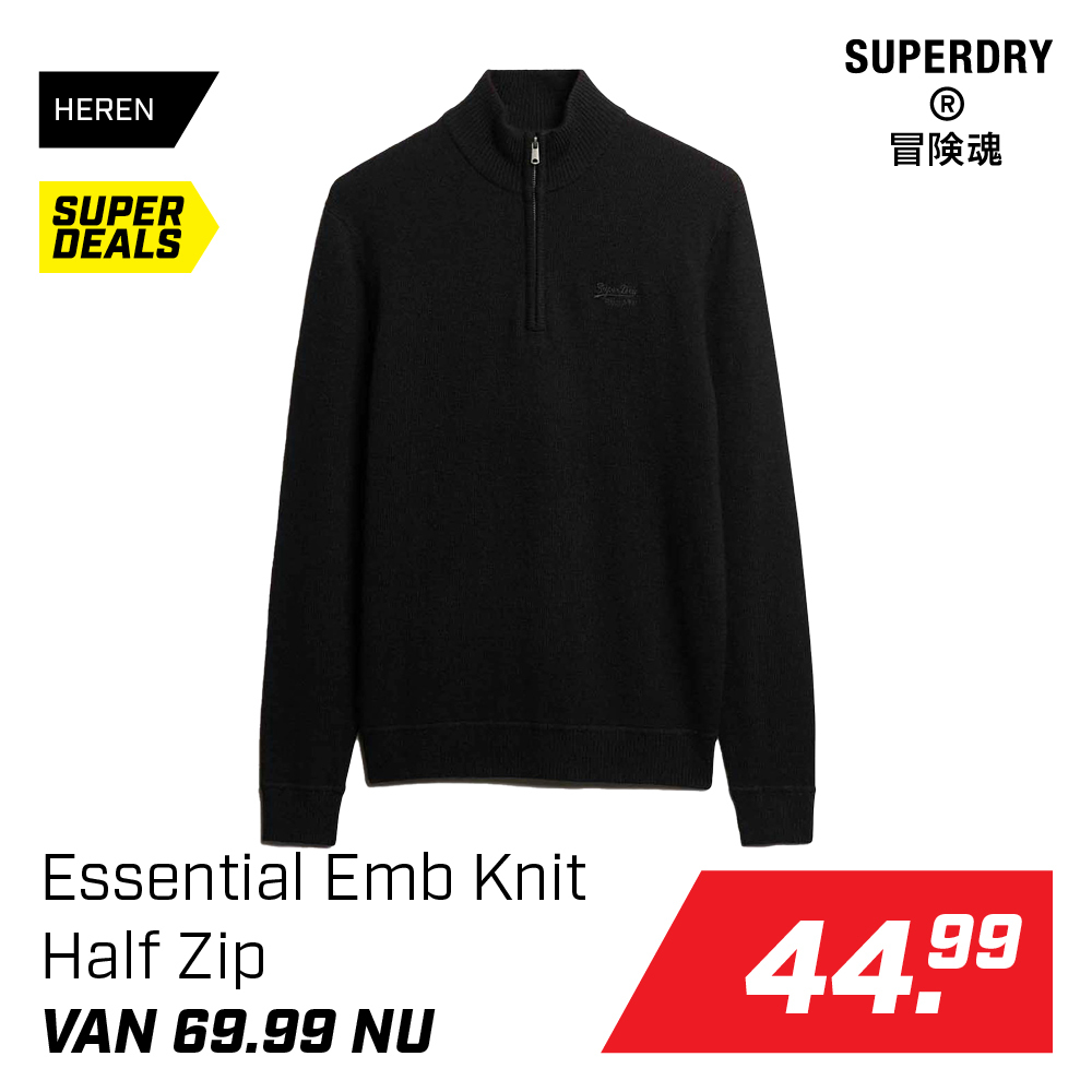 Shop Superdry Essential Emb Knit Half Zip