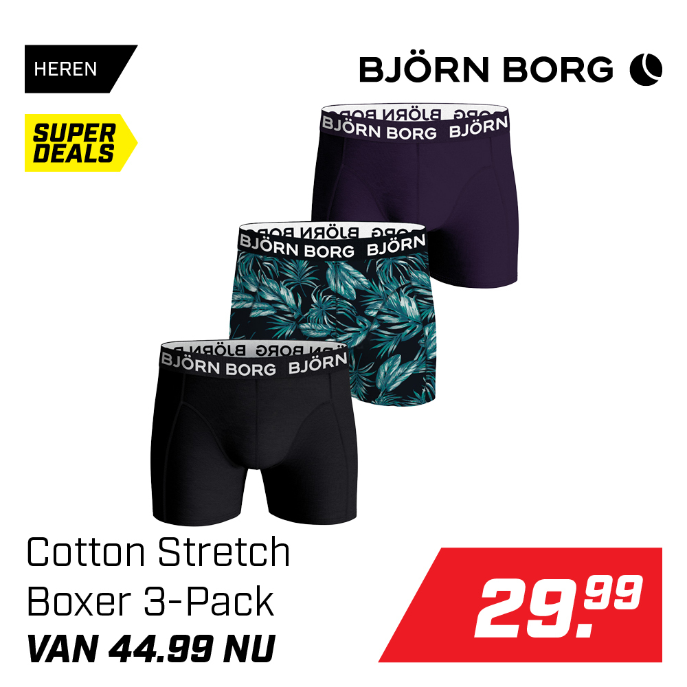 Shop Bjorn Borg Cotton Stretch Boxer 3-pack